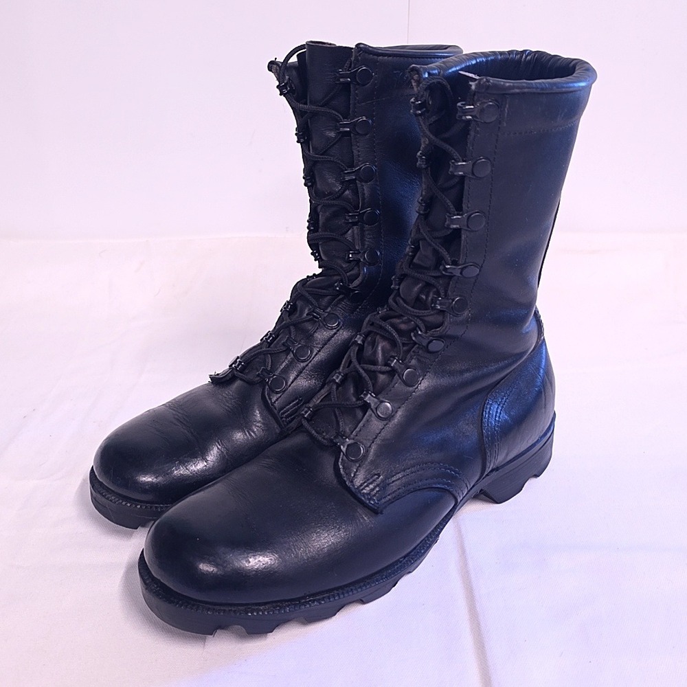Ro-Search Combat Jump Boots Men 7.5W Black Leather Military Tactical Paratrooper